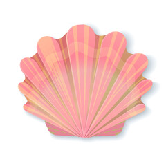 Pink seashell icon. Isolated on white background