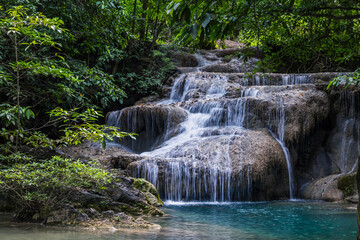 Fototapeta na wymiar Waterfall in Katchanaburi Thailand
