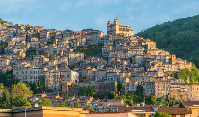 Panoramic sight of Artena, old rural village in Rome Province, Latium, central Italy.