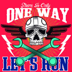 Illustration vector skull motorcycle design