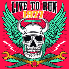 Illustration vector skull motorcycle design