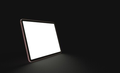 Tablet 3d computer with blank screen illustration