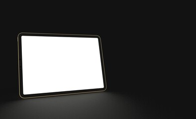 Tablet 3d computer with blank screen illustration