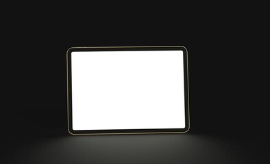 Tablet 3d computer with blank screen illustration