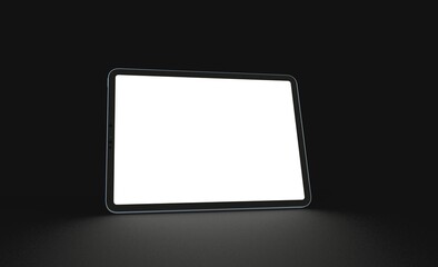 Tablet 3d computer with blank screen illustration
