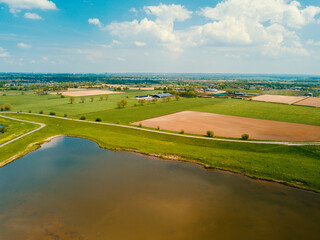 Fototapeta na wymiar Aerial drone view of the landscape of the Netherlands