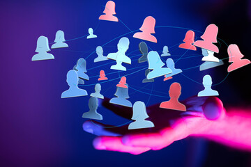 videoconference group of people talking in social network