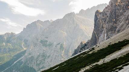 Val Fiscalina sunrise dolomites mountians
