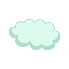 simple blue cloud, vector illustration  