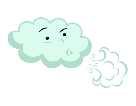 cloud blowing wind, vector illustration 