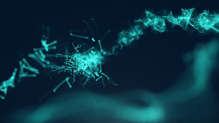 Abstract Fluid Particles Graphic Background/ Illustration of an abstract fluid particles background graphic design with light flares