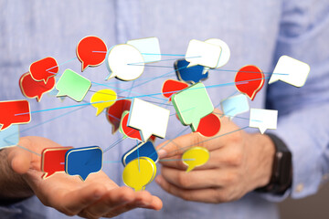 speech bubbles, communication concept 3d