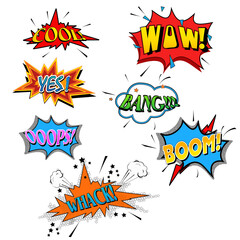 Vector collection of comic book explosion