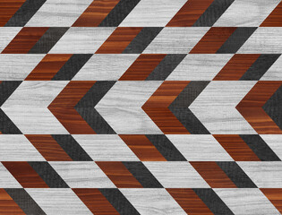 Fototapeta premium Seamless wooden background with geometric pattern. Retro wooden floor texture.