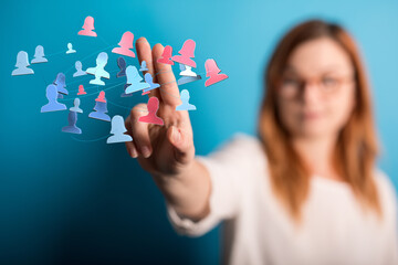 videoconference group of people talking in social network