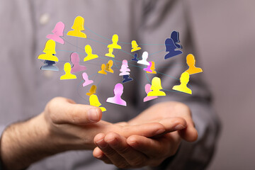 videoconference group of people talking in social network