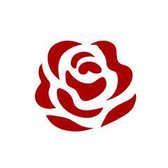 Vector icon of red rose illustration