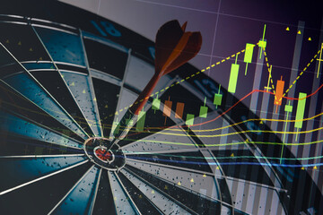Bullseye is a target of business. Dart is an opportunity and Dartboard is the target and goal. So both of that represent a challenge in business marketing as concept.	