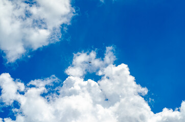 White clouds in the blue sky