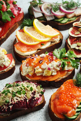 Smorrebrod is a traditional Scandinavian open-faced sandwich