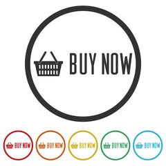 Online shop ring icon isolated on white background color set