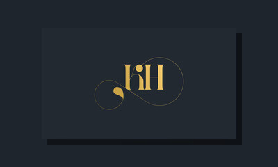 Minimal royal initial letters KH logo