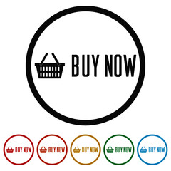 Online shop ring icon isolated on white background color set