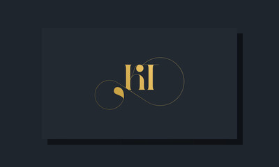 Minimal royal initial letters KT logo