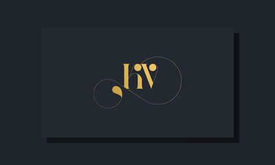 Minimal royal initial letters KV logo