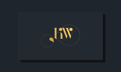 Minimal royal initial letters KW logo