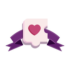Isolated Valentines day heart purple letter love poster icon- Vector