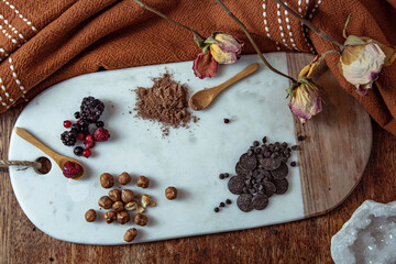 raw ingredients on a marble board