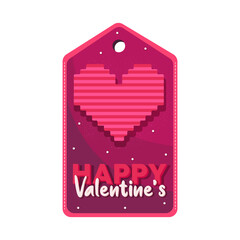 Isolated Valentines day ticket pink letter love poster icon- Vector