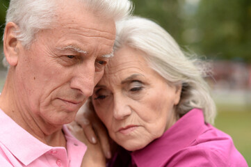 portrait of unhappy  senior couple
