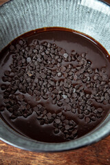 Bowl of raw and vegan chocolate dough