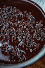 Bowl of raw and vegan chocolate dough