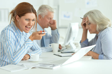 Fototapeta premium group of successful business people in modern office