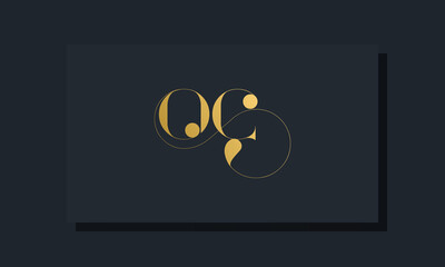 Minimal royal initial letters OC logo