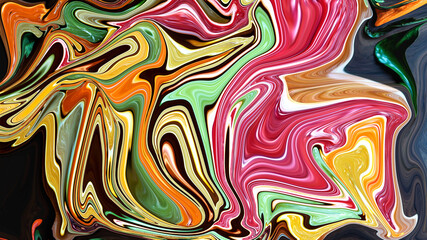 Obraz premium Bright artistic splashes. Abstract painting color texture. Modern futuristic pattern. Multicolor dynamic background. Fractal artwork for creative graphic design