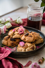 Vegan and gluten free flowers and nuts cookies