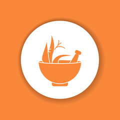Ashwagandha bowl dry root medicinal herb glyph icon. Alternative medicine from asia. Sign for web page, mobile app, button