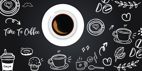 top view coffee background template