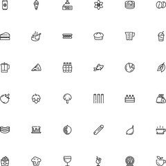 icon vector icon set such as: salad, scullery, case, press, tropical, bacon, cake, energy, beaker, liquor, italy, house, farming, slice, basket, bean, fun, sea, pot, raw, editable stroke, web, branch