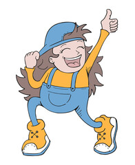 Happy girl celebrating victory