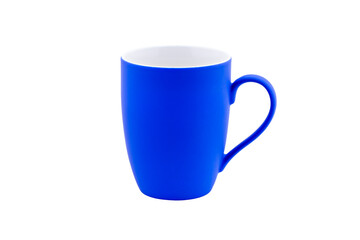 matte blue mug isolate on white background