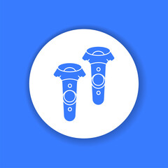 VR controllers black glyph icon. Virtual reality experience. Innovative digital device. Pictogram for web page, mobile app, promo.