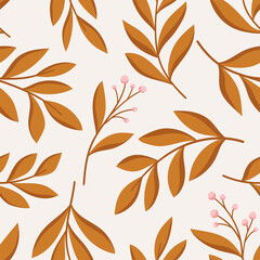 Vector floral seamless pattern. Hand drawn flowers illustration. Repeatable background.