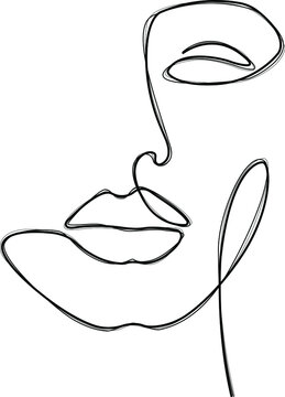Continuous one line drawing of a woman Royalty Free Vector