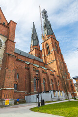 View of famous Uppsala Cathedral. Sweden. Europe.