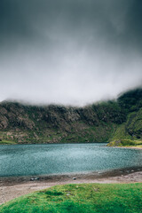 Beautiful landscape panorama of Snowdonia National Park in North Wales, UK